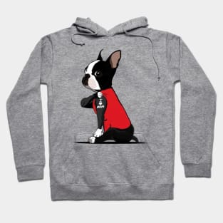 Tattoo Boston Terrier Mom I Love Mom Hoodie